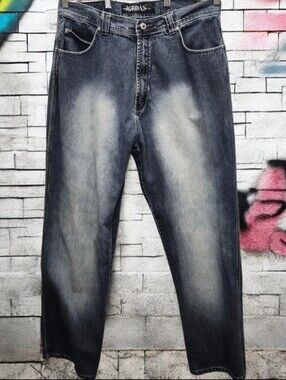 Jordan Craig Factory Distressed Blue Jeans Mens 38x34 Y2K Skater Relaxed Casual